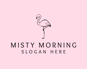 Flamingo Bird Drawing logo design