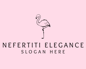 Flamingo Bird Drawing logo design