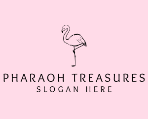 Flamingo Bird Drawing logo design