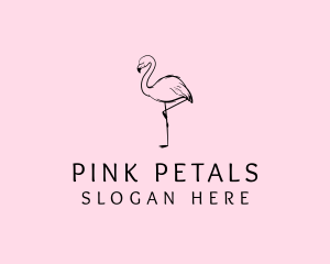 Flamingo Bird Drawing logo design