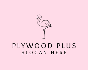 Flamingo Bird Drawing logo design