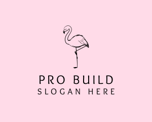 Flamingo Bird Drawing logo design