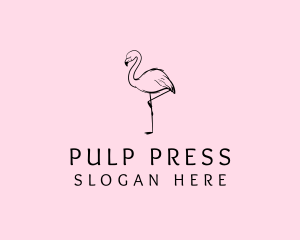 Flamingo Bird Drawing logo design