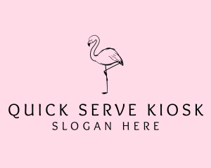 Flamingo Bird Drawing logo design