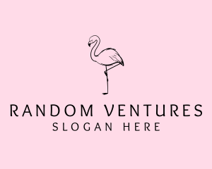 Flamingo Bird Drawing logo design