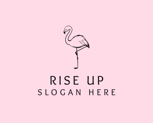 Flamingo Bird Drawing logo design