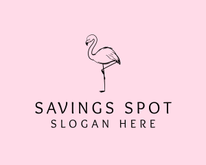 Flamingo Bird Drawing logo design