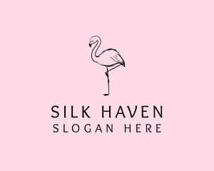 Flamingo Bird Drawing logo design