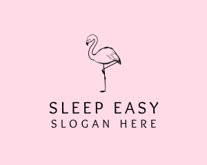 Flamingo Bird Drawing logo design