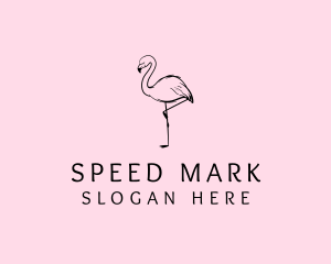 Flamingo Bird Drawing logo design