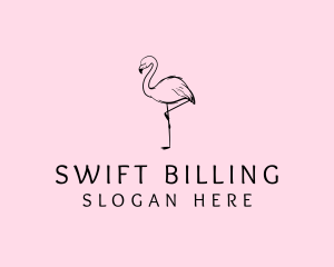 Flamingo Bird Drawing logo design