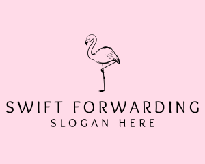 Flamingo Bird Drawing logo design