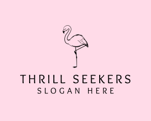 Flamingo Bird Drawing logo design