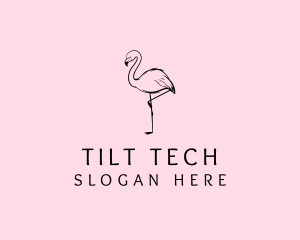 Flamingo Bird Drawing logo design