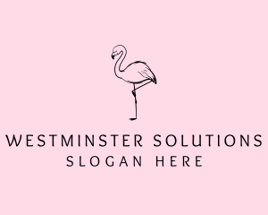 Flamingo Bird Drawing logo design