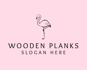 Flamingo Bird Drawing logo design