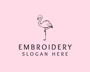 Flamingo Bird Drawing logo design