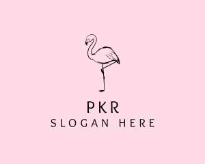 Flamingo Bird Drawing logo design