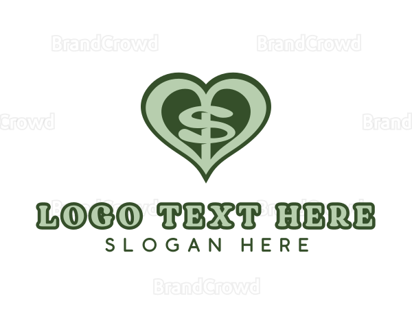 Heart Dollar Letter S Logo