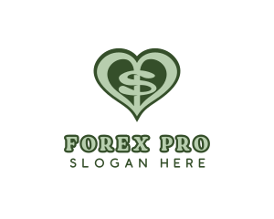 Forex - Heart Dollar Letter S logo design