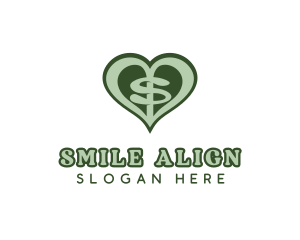 Heart Dollar Letter S logo design