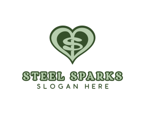 Heart Dollar Letter S logo design