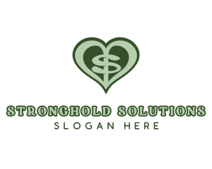 Heart Dollar Letter S logo design