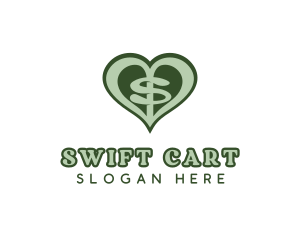 Heart Dollar Letter S logo design