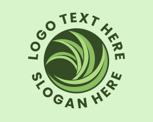 Lawn Care - Round Plant Leaf logo design