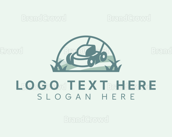 Lawn Mowing Landscaping Logo