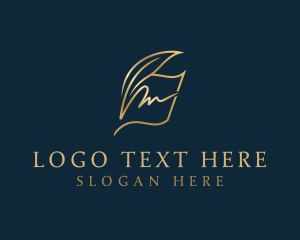 Educational - Feather Pen Signature logo design