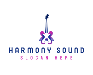 Instrument - Seahorse Guitar Instrument logo design
