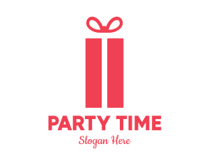 Birthday - Pink Gift Box logo design