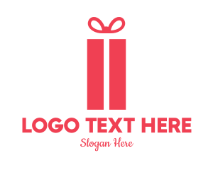 Present - Pink Gift Box logo design