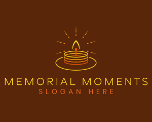 Commemoration - Candle Light Flame logo design