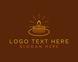 Massage - Candle Light Flame logo design