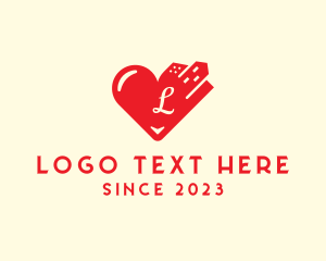 Red - City Heart Love Dating logo design