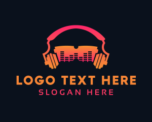 Podcast - DJ Headphone Party logo design