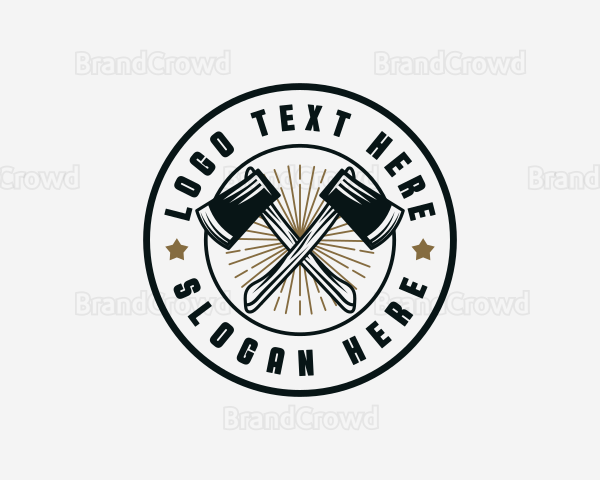 Woodwork Axe Carpentry Logo