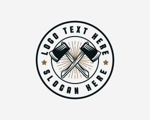 Joinery - Woodwork Axe Carpentry logo design