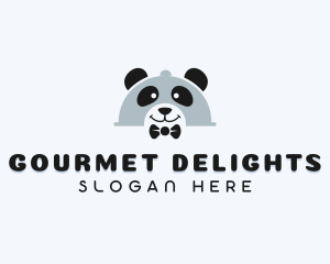 Bowtie Panda Cloche logo design