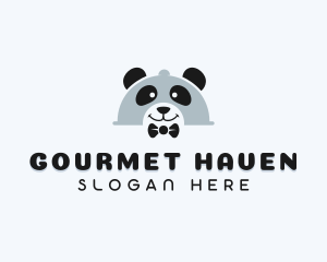 Bowtie Panda Cloche logo design