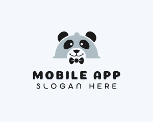 Cloche - Bowtie Panda Cloche logo design