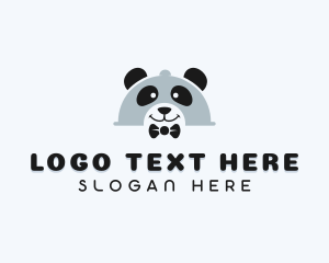 Bowtie Panda Cloche Logo