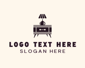 Carpenter - Side Table Lamp Furniture logo design