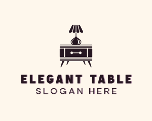 Table - Side Table Lamp Furniture logo design