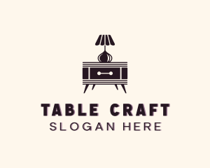 Table - Side Table Lamp Furniture logo design