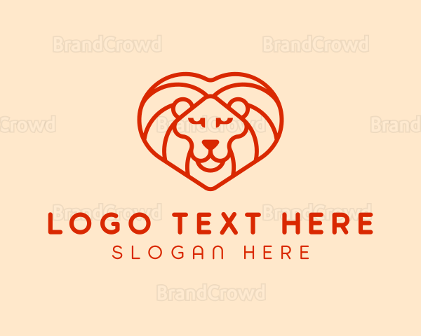 Heart Lion Mane Logo