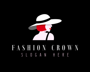 Fashion Hat Woman logo design