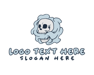 Halloween - Smoke Skull Tattoo logo design